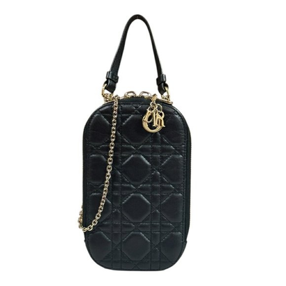 DIOR Black Lambskin Leather Shoulder Bag - Picture 1 of 11